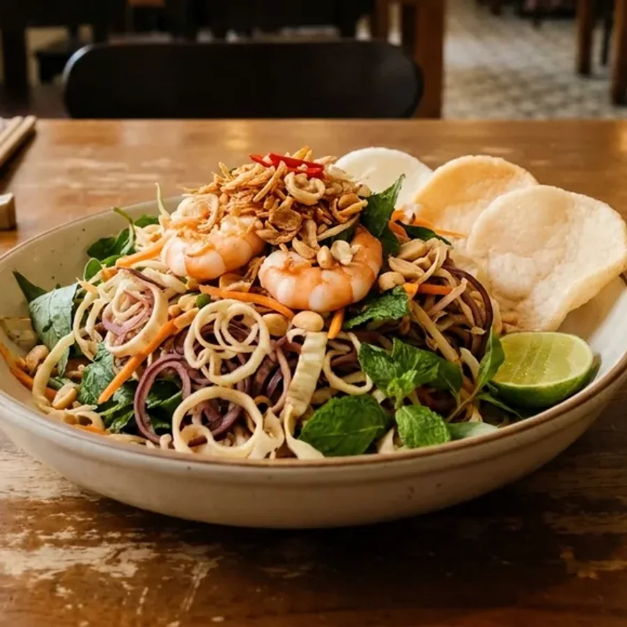 Gỏi tôm hoa chuối